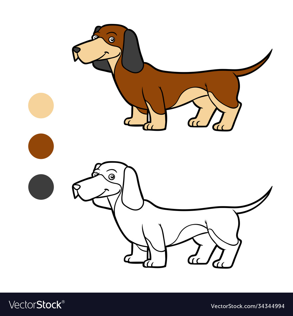 Malbuch Hund Rassen Dachshund