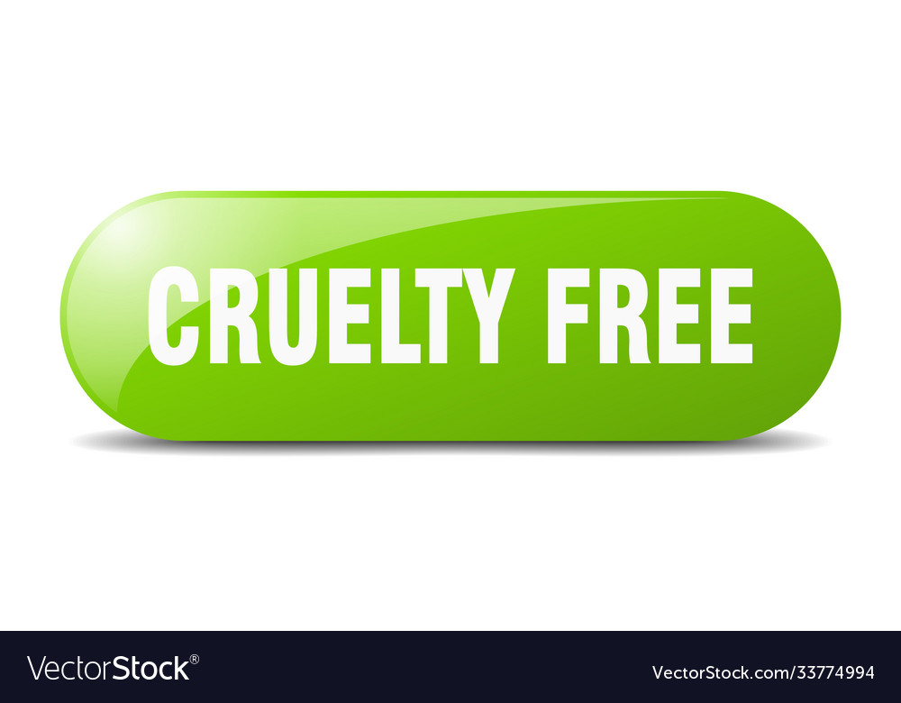 Cruelty free button sticker banner rounded glass