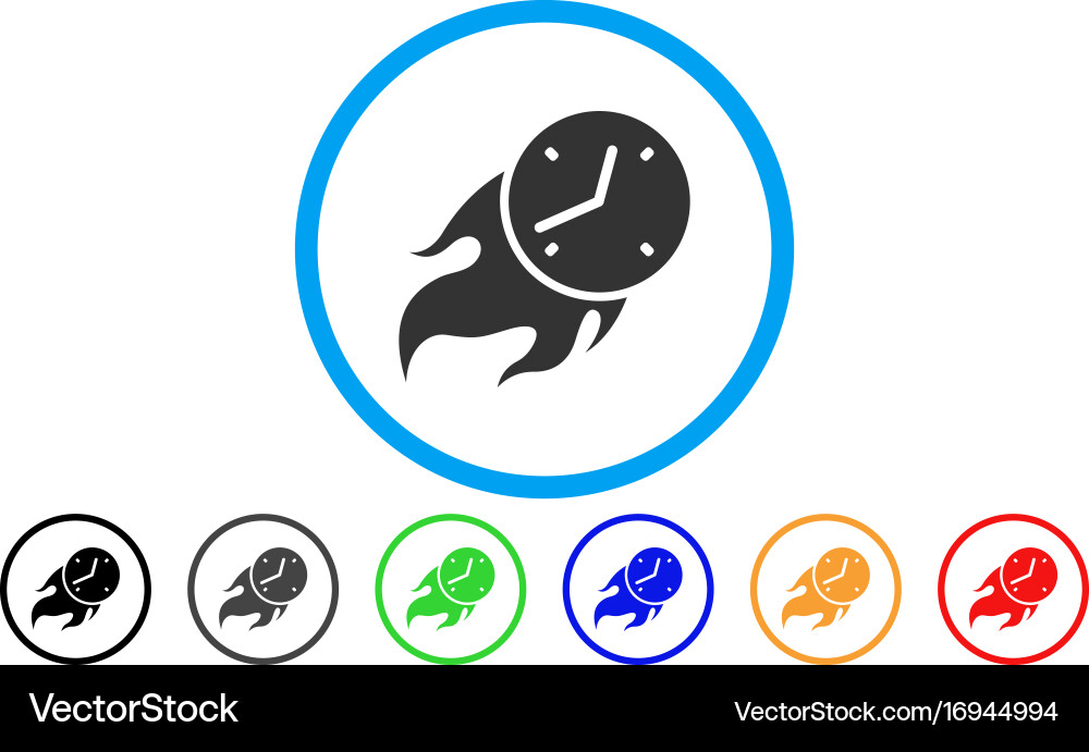 Deadline fire rounded icon Royalty Free Vector Image