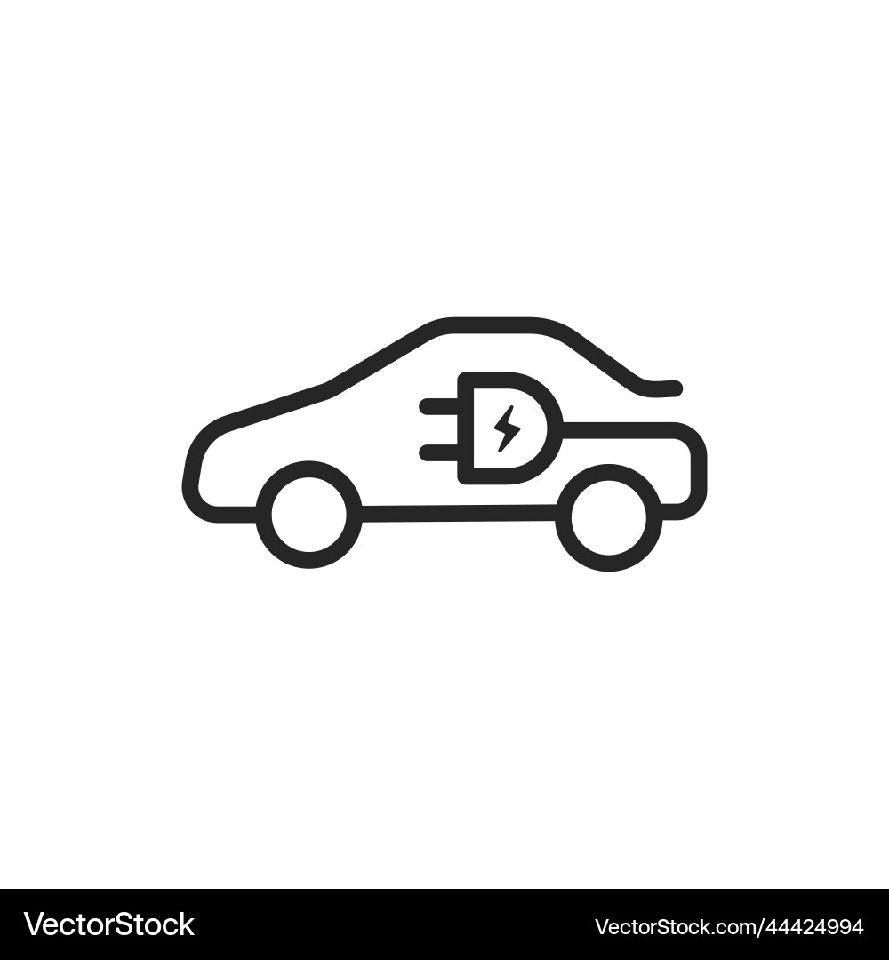 Electric car ev with plug icon symbol green Vector Image