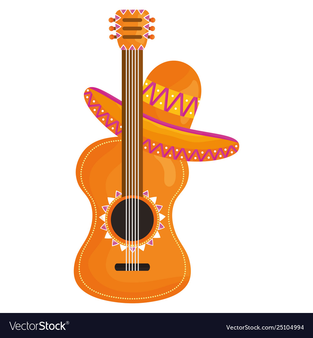 Guitar with mexican hat