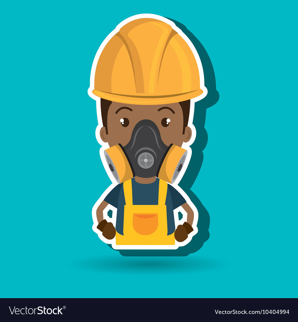 Man worker mask gas Royalty Free Vector Image - VectorStock