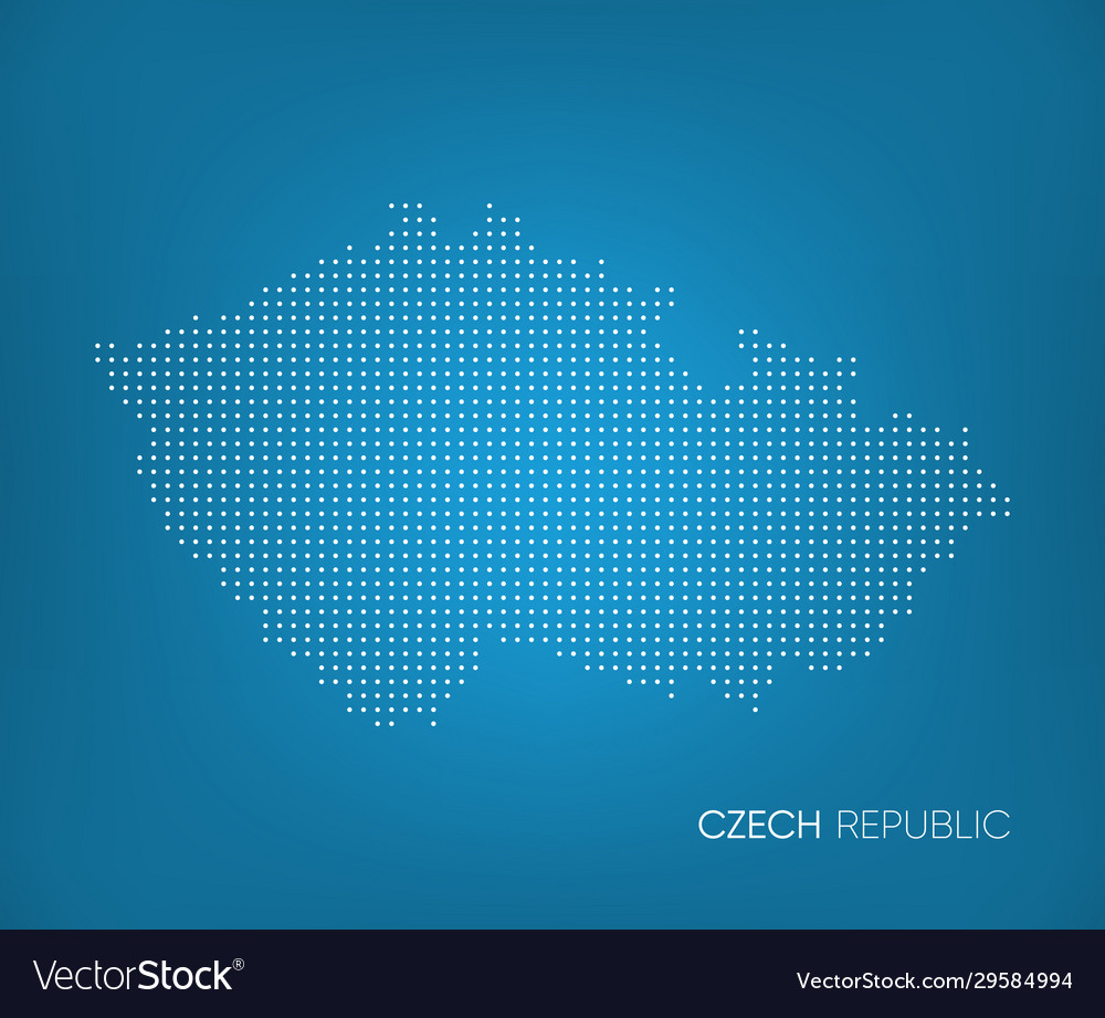 Map czech republic dot pattern Royalty Free Vector Image