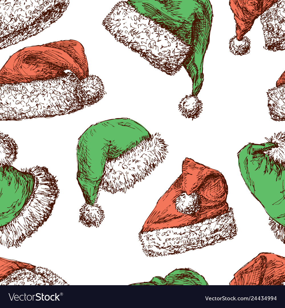 Pattern of the santa claus hats