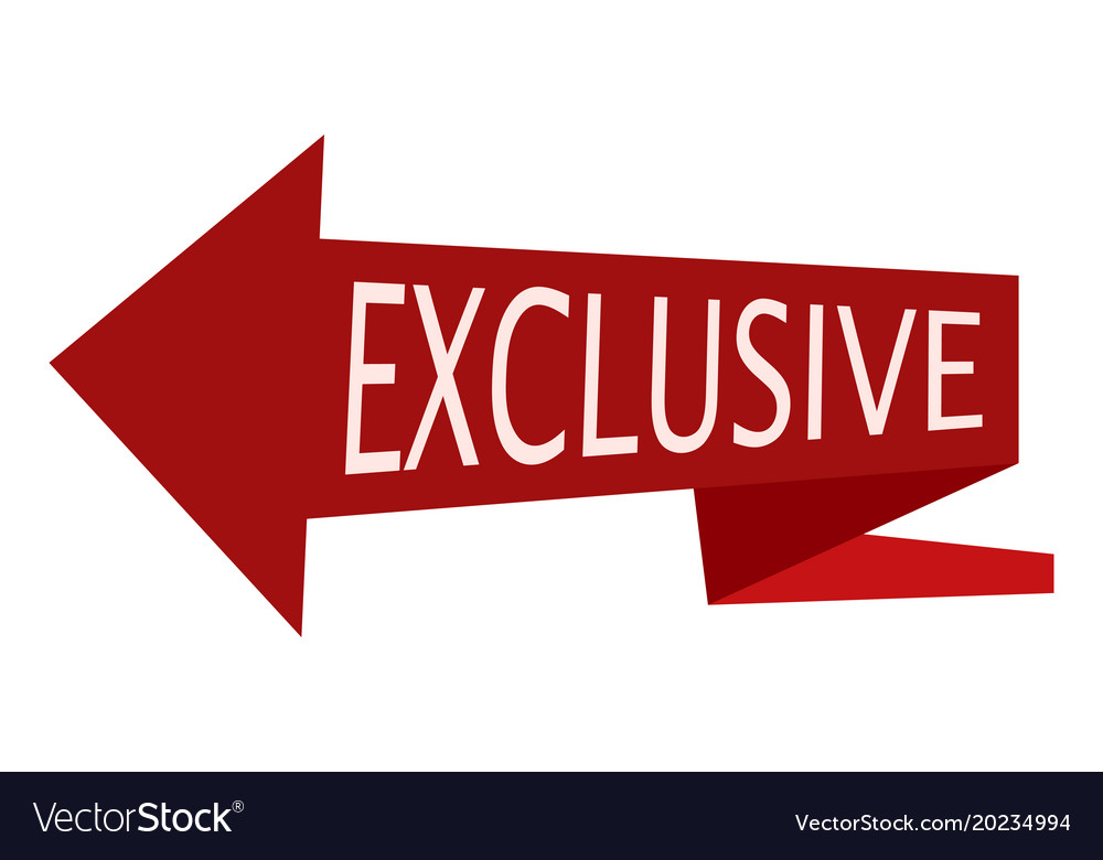 Red arrow pointer text exclusive marketing