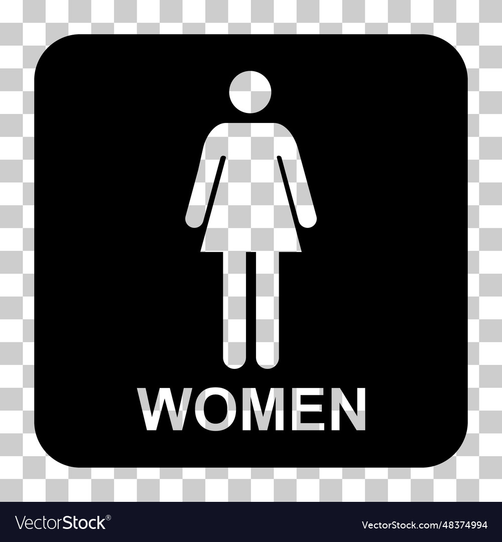 Restroom lady wc symbol women flat web button Vector Image