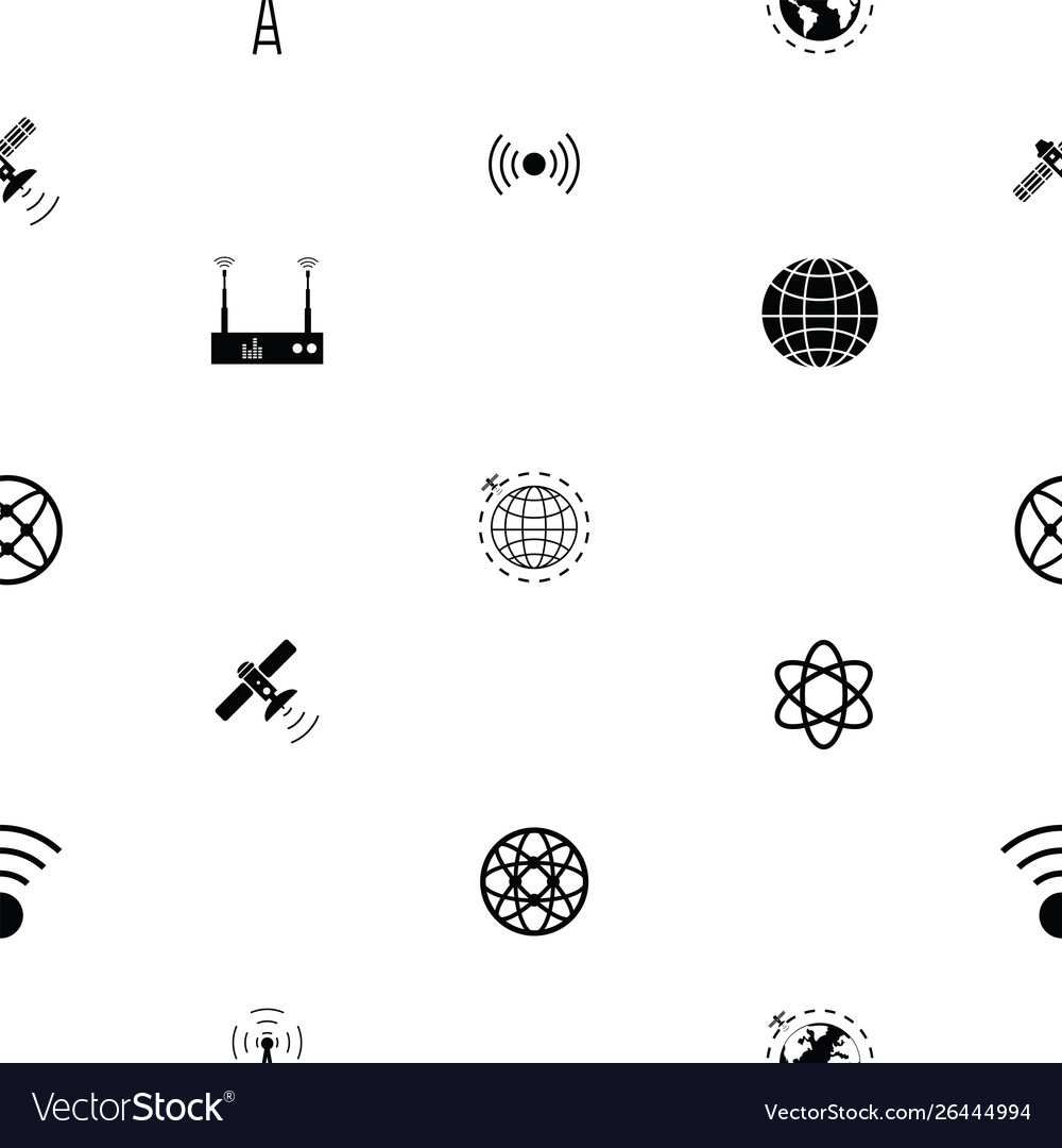 Satellite seamless pattern background icon