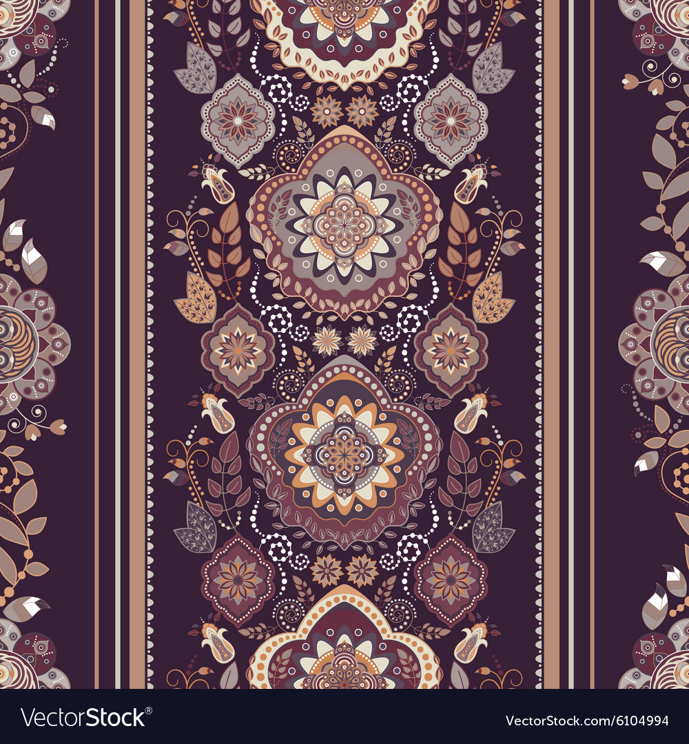 Striped floral pattern Royalty Free Vector Image