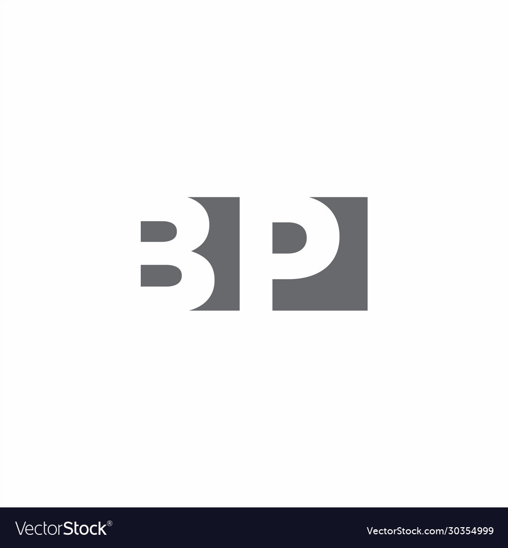 Bp logo monogram with negative space style design Vector Image