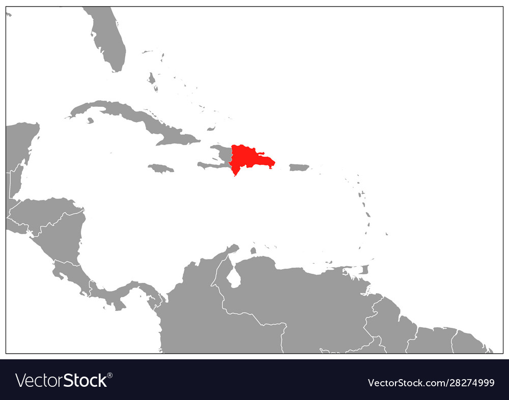 Dominican republic map on gray base