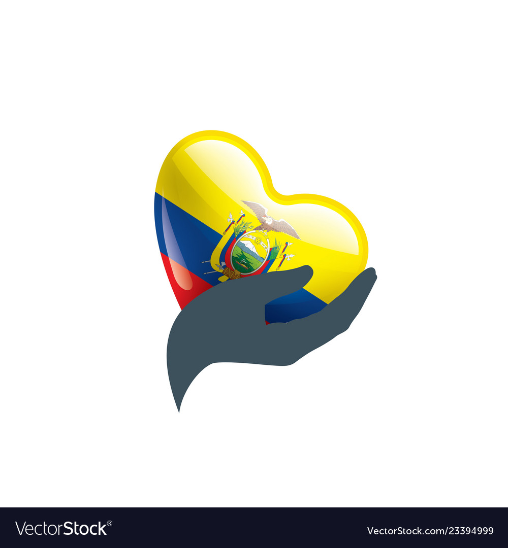 Ecuador flag on a white