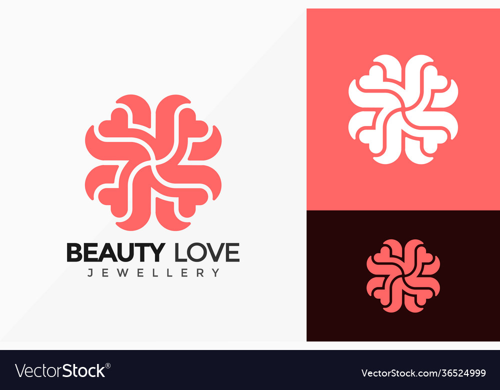 Flower love jewellery logo design modern idea