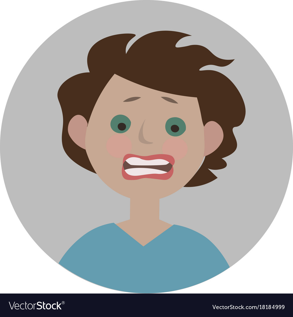 Vecteur Stock Cartoon face vector icon, frightened worry emoji