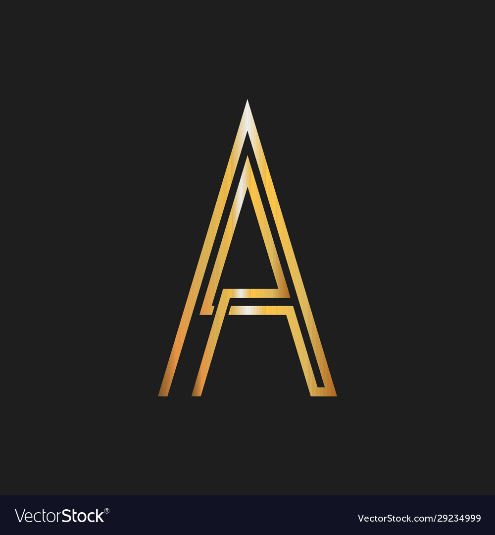 Gold a logo isolated