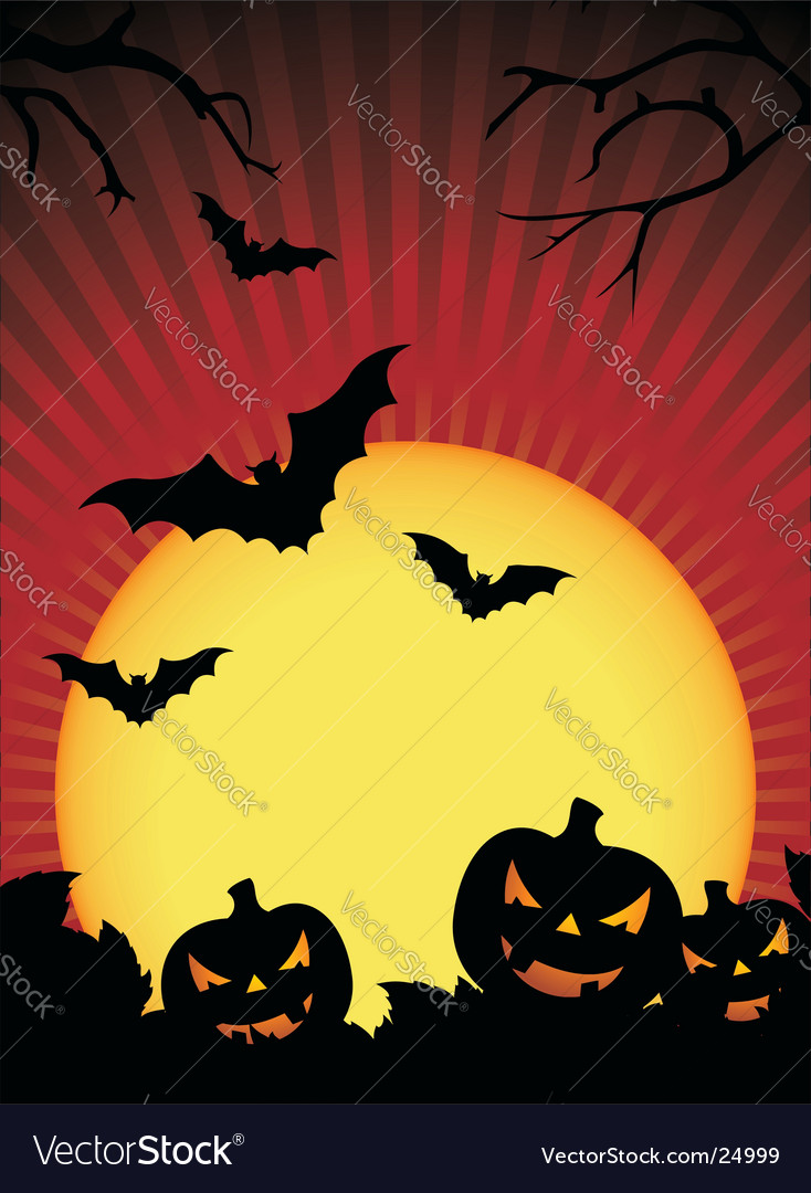 On a halloween theme with pumpkin Royalty Free Vector Image