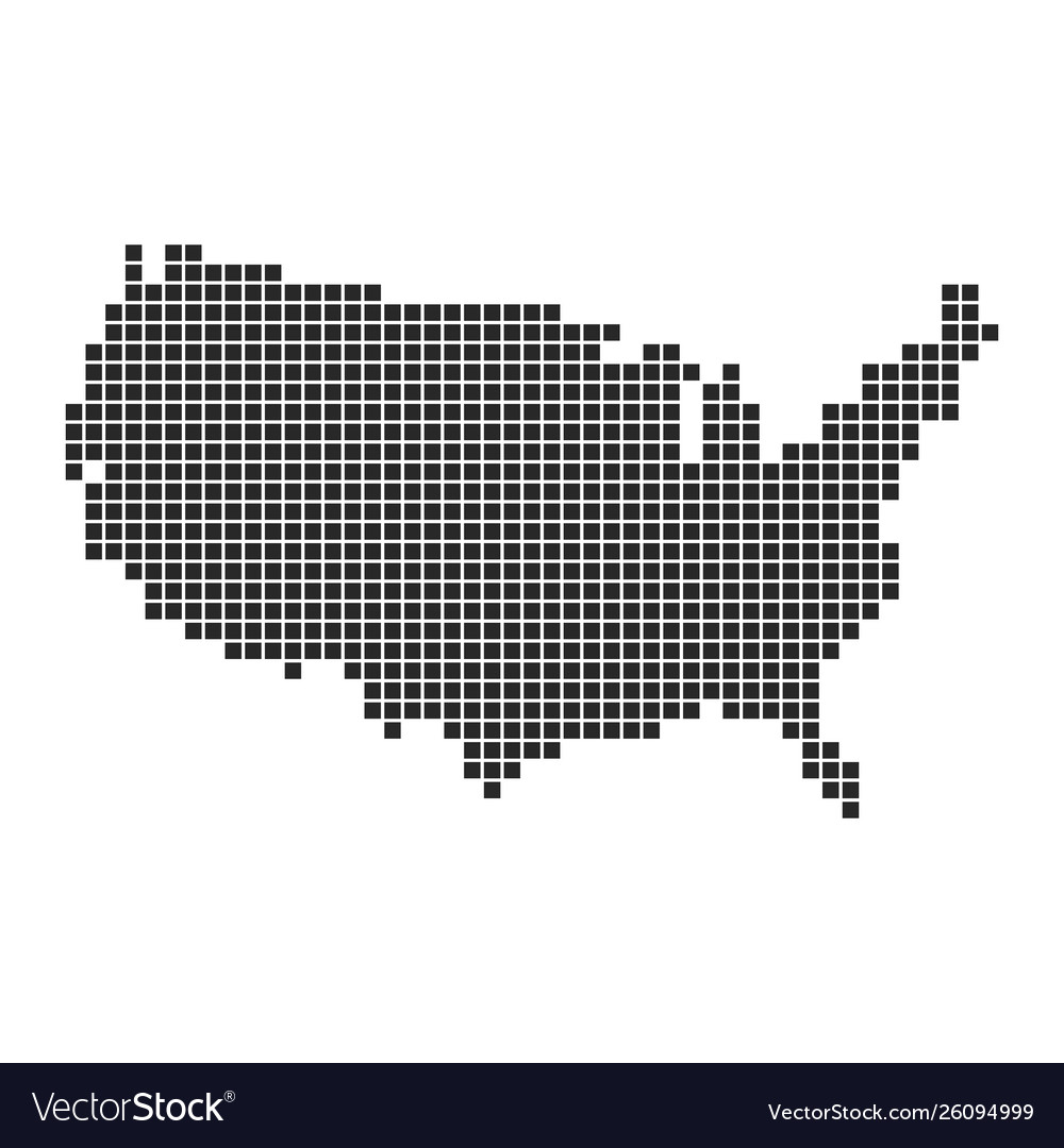 Pixel art design map america Royalty Free Vector Image