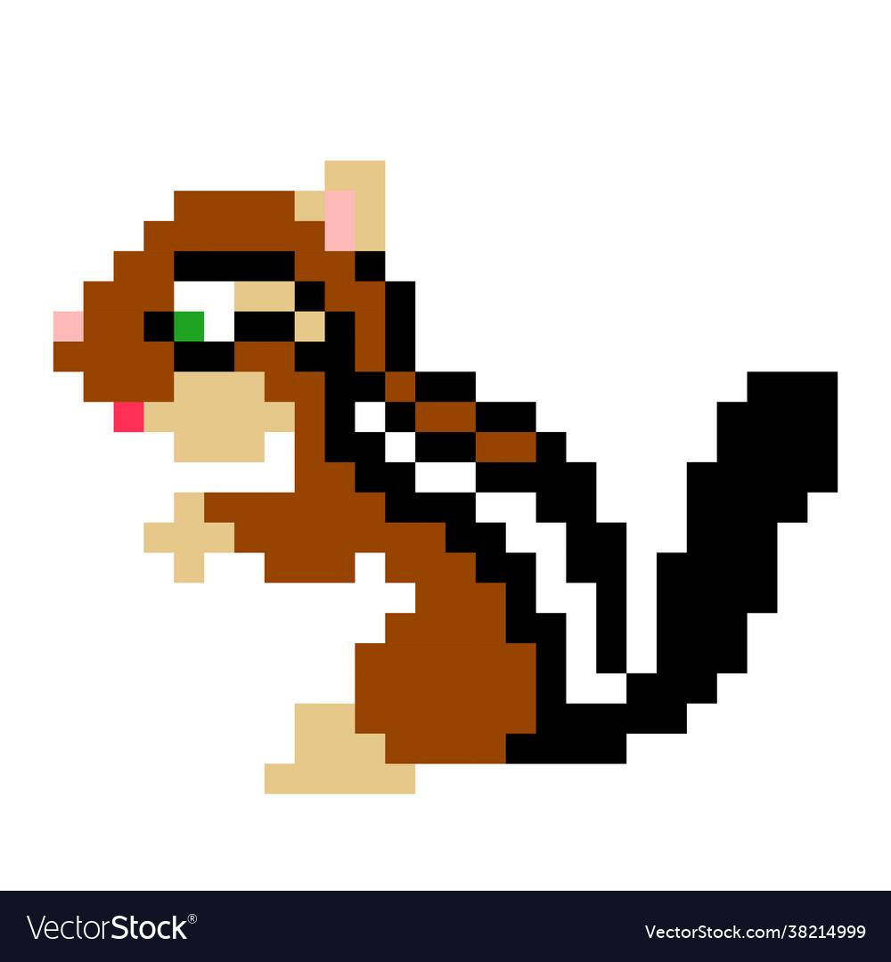 Pixel squirrel image for 8 bit game assets