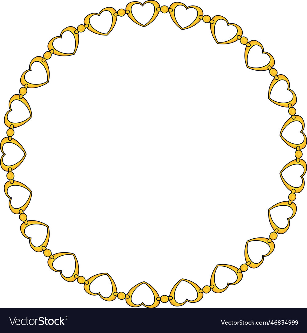 Round chain frame circle chains border boho Vector Image