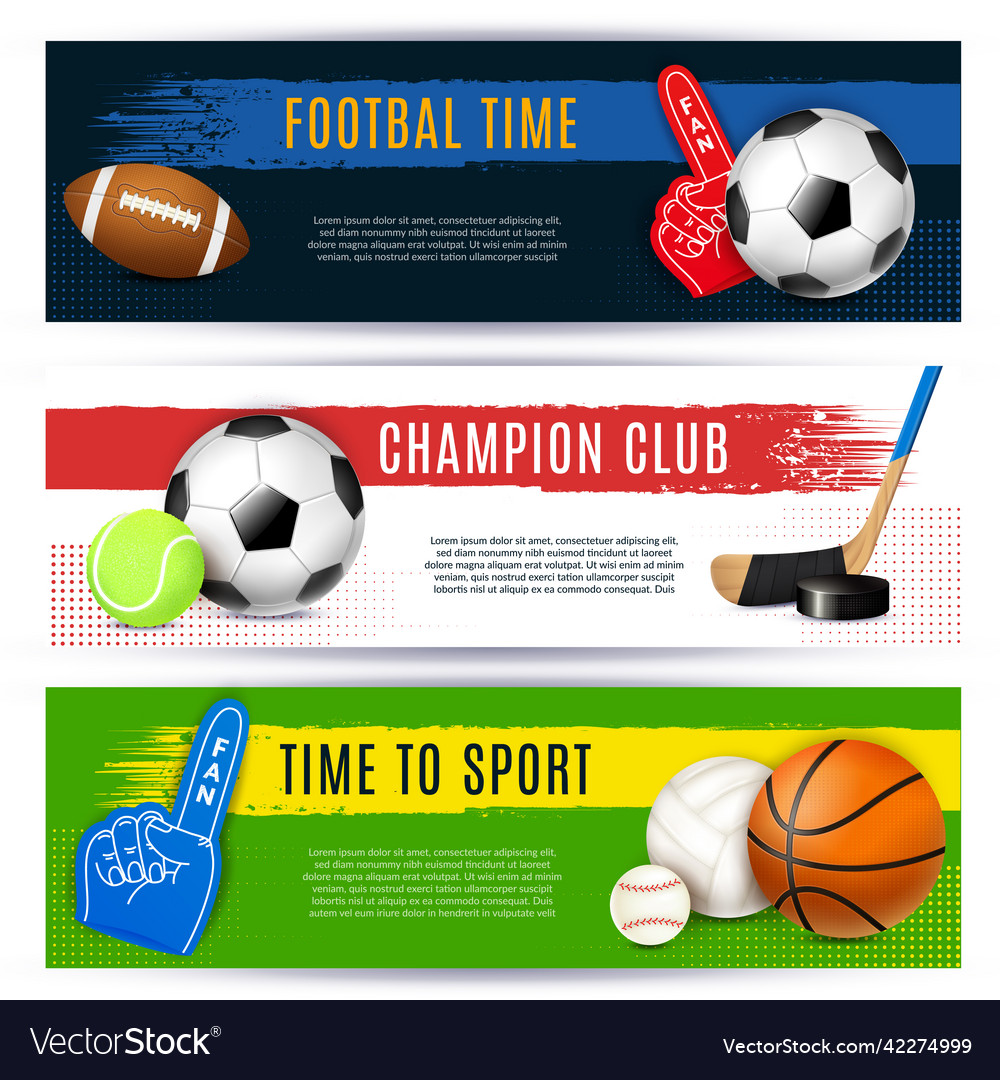 Sport horizontal banners collection Royalty Free Vector