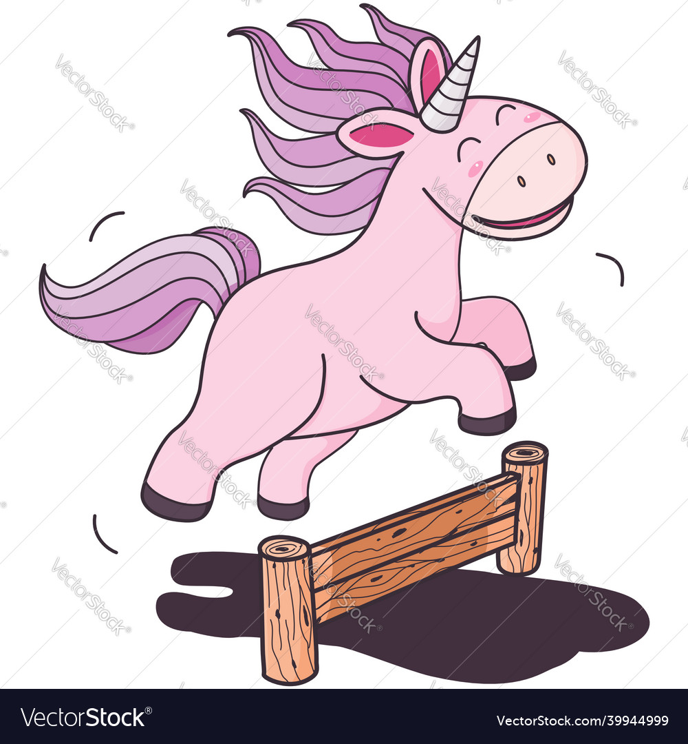 Unicorn jumping in a pastel mood flat