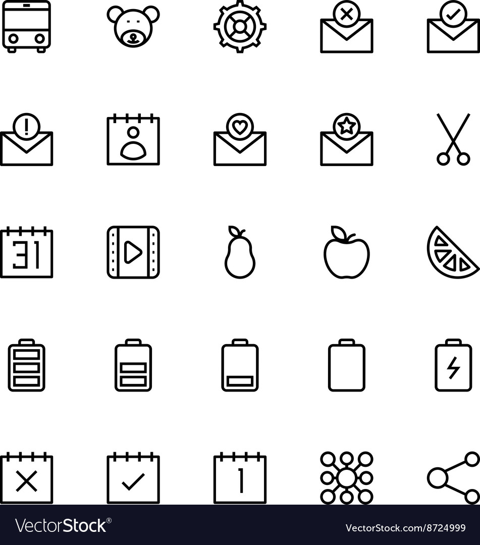 User interface colored line icons 23