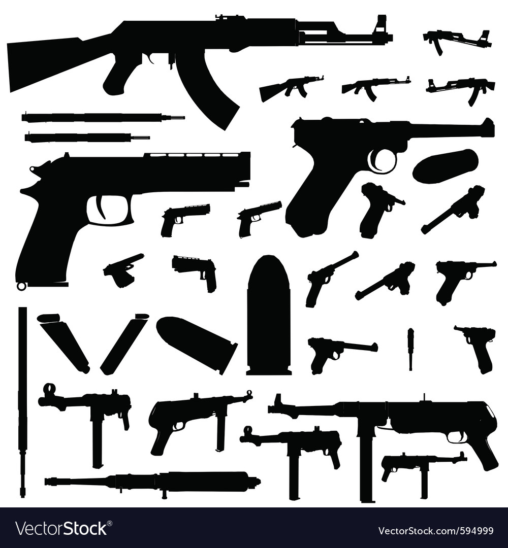 Weapon silhouette Royalty Free Vector Image - VectorStock