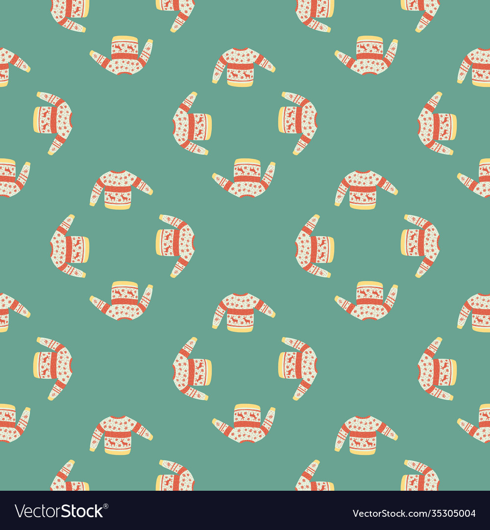 Abstract clothes seamless pattern with red vector image Abstract clothes seamless pattern with red