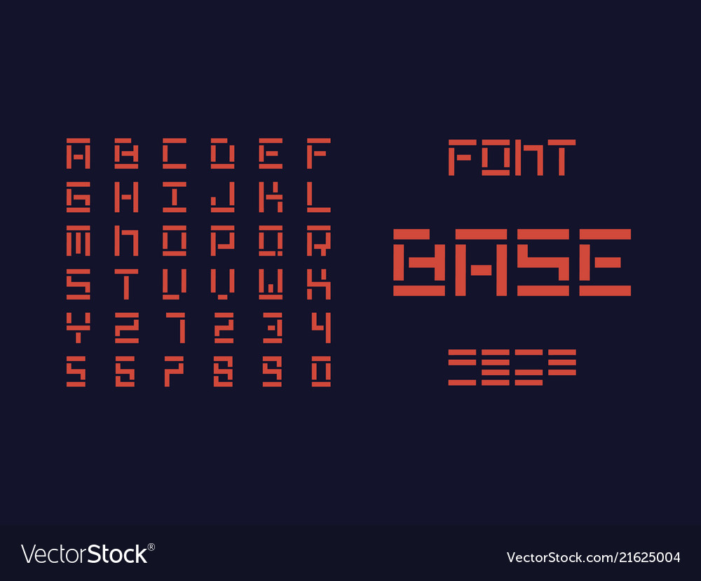 Base bold font alphabet