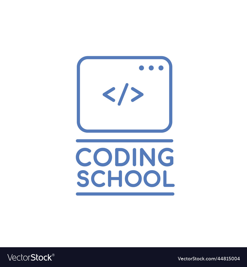 Children coding school branding idea vector image Children coding school branding idea