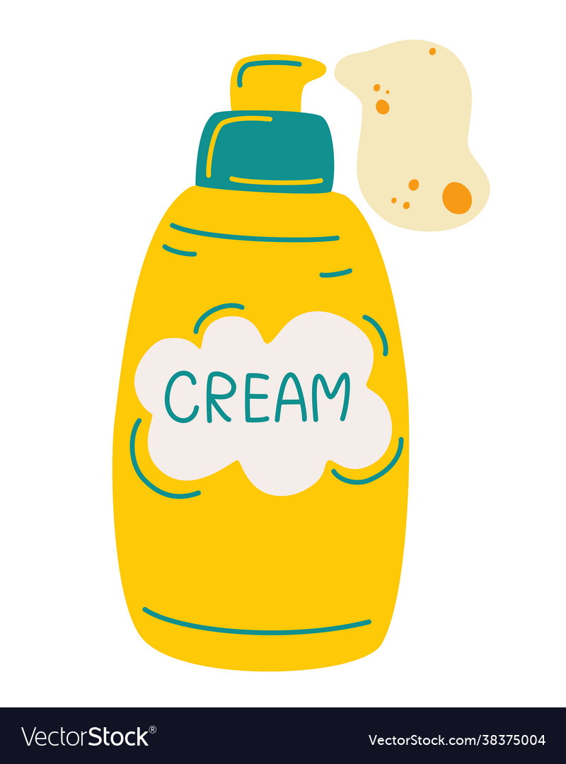 Cosmetic bottle with cream lotion Royalty Free Vector Image