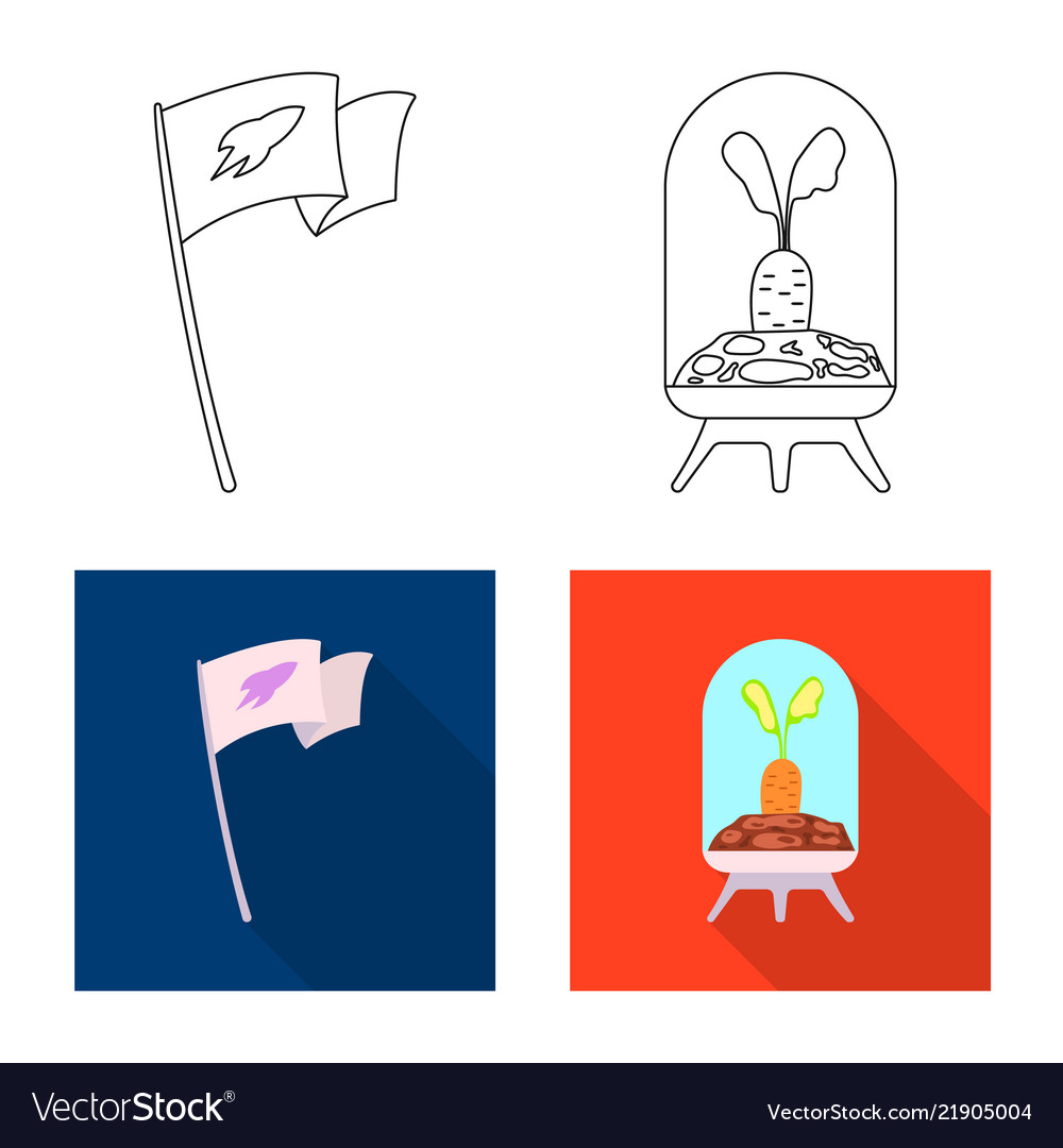 Isolated object of mars and space icon collection vector image Isolated object of mars and space icon collection
