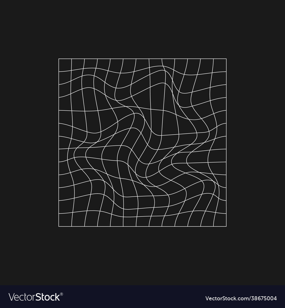 Retrofuturistic rectangle grid with liquid vector image Retrofuturistic rectangle grid with liquid