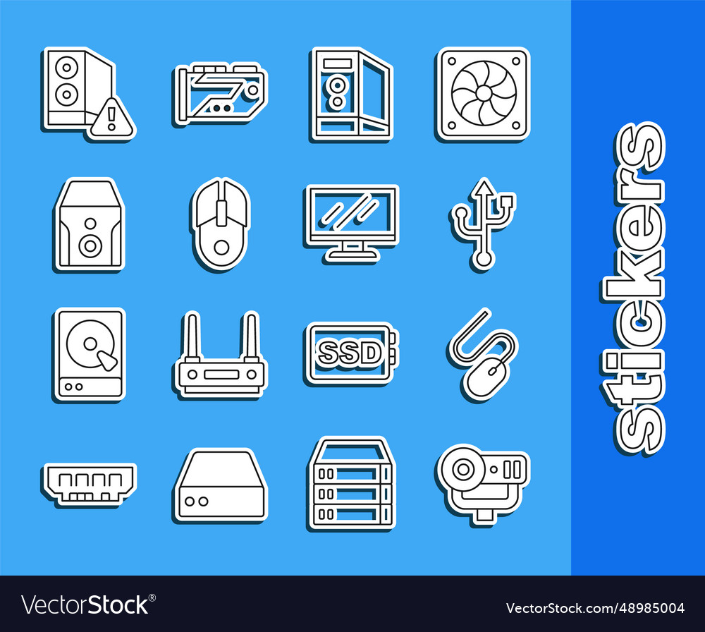 Linie Web-Kamera Computer Maus USB-Fall vector image Linie Web-Kamera Computer Maus USB-Fall