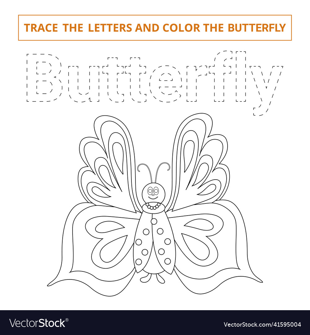 Trace the letters and color butterflygame