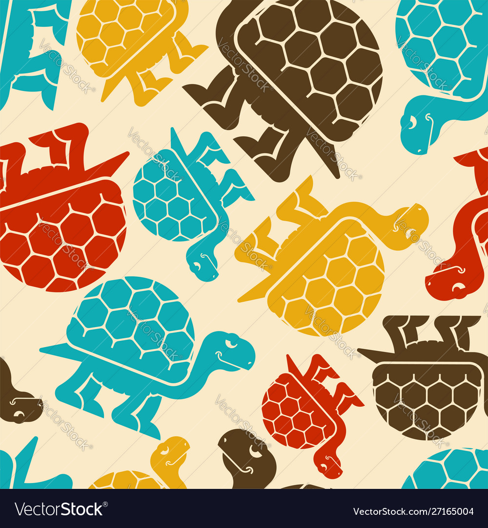 Turtle pattern seamless tortoise background