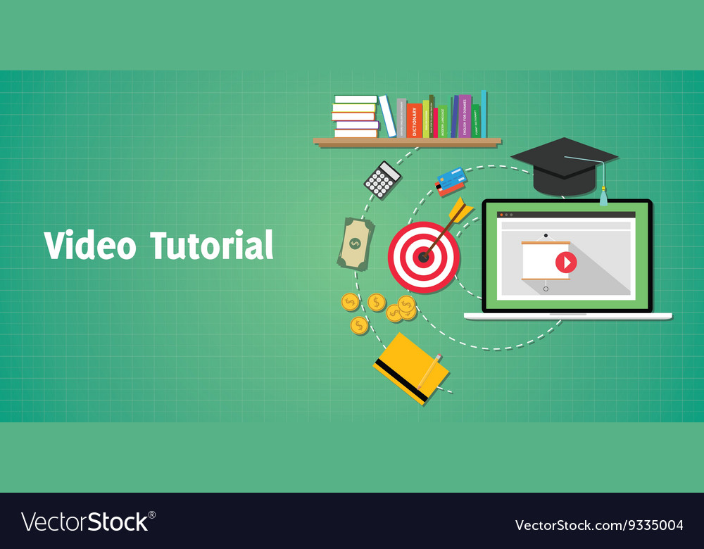 Video tutorials concept with laptop play