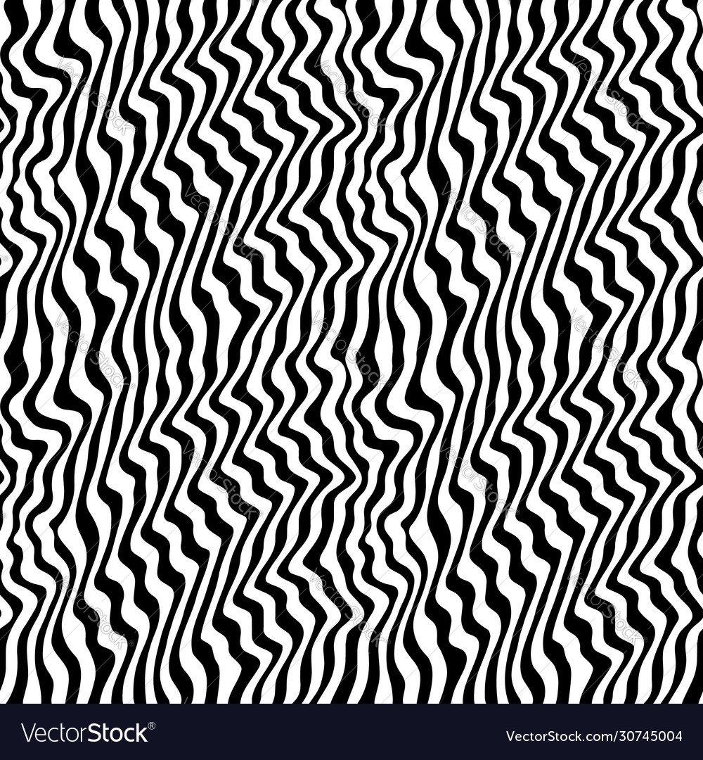 Wavy Stripe Pattern - Schwarz & Weiß