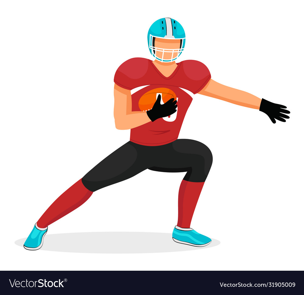 American football character gridiron player Vector Image