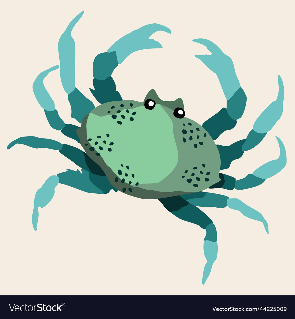 Blue crab exotic marine animal Royalty Free Vector Image