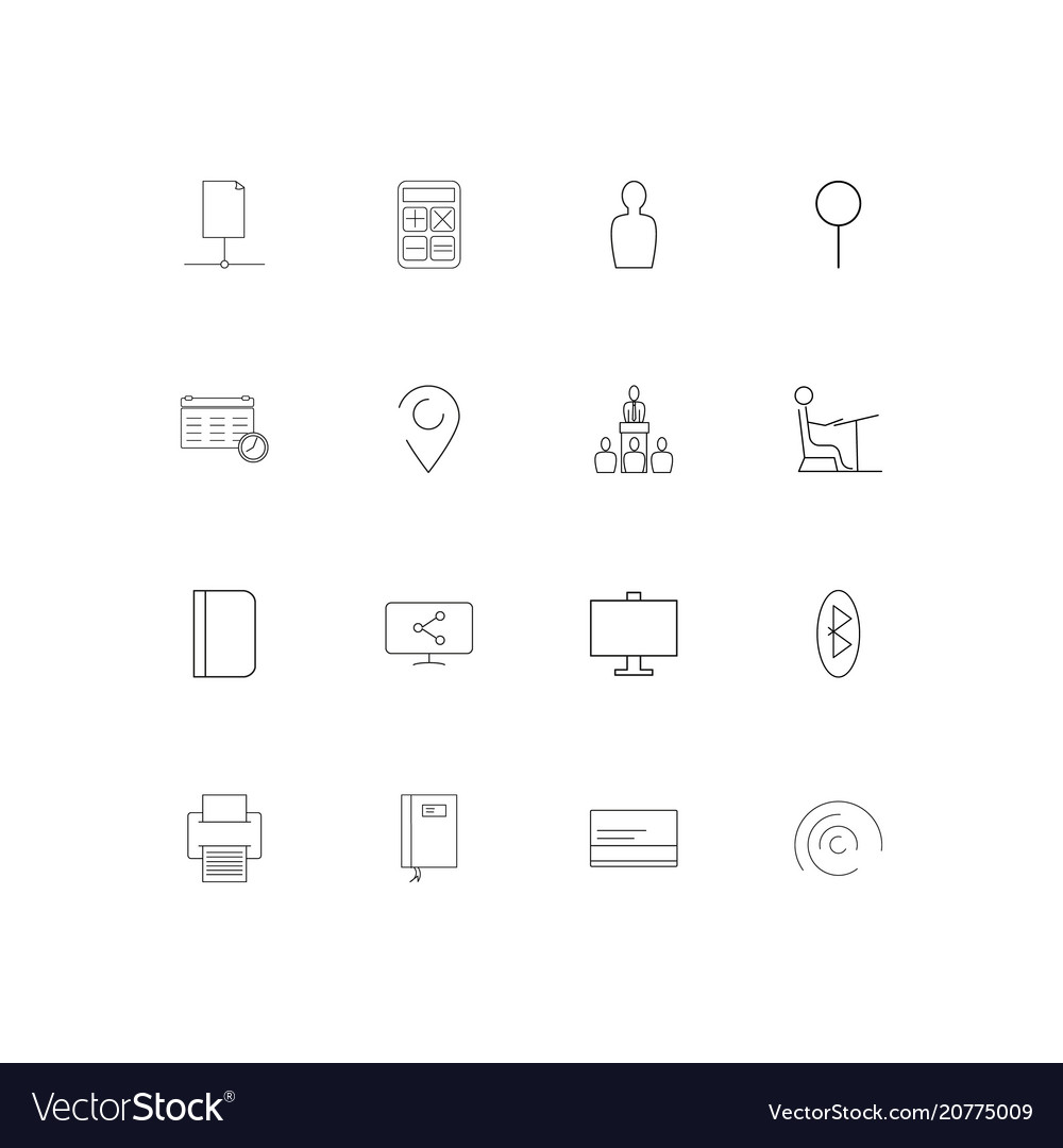 Business linear thin icons set outlined simple