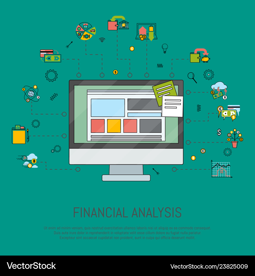 Financial analysis banner Royalty Free Vector Image
