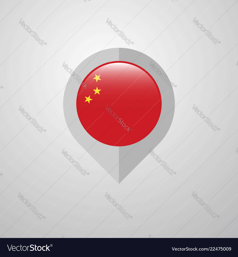 Map navigation pointer with china flag design