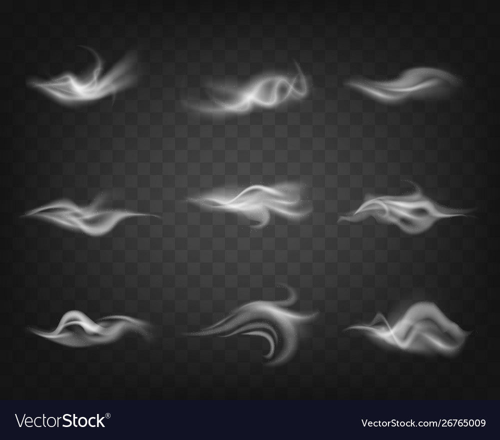 Realistic detailed 3d wind effect icon set Vector Image