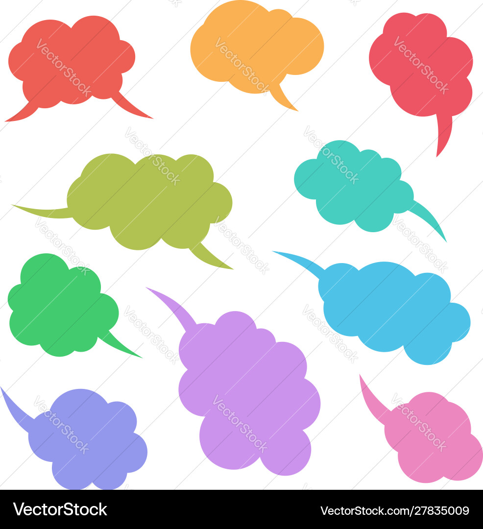 Set retro comic empty colored speech bubbles Vector Image