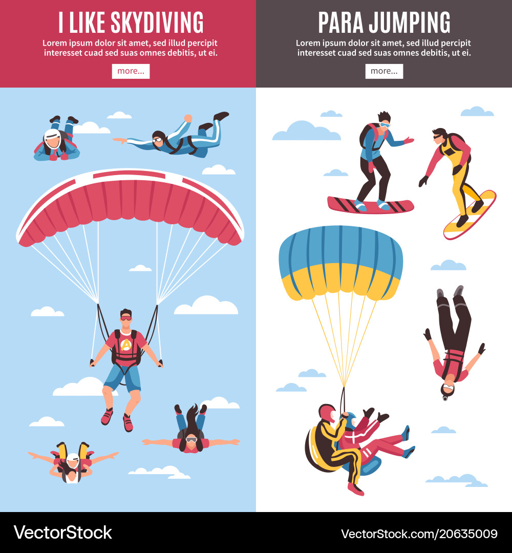 Skydiving banners set Royalty Free Vector Image