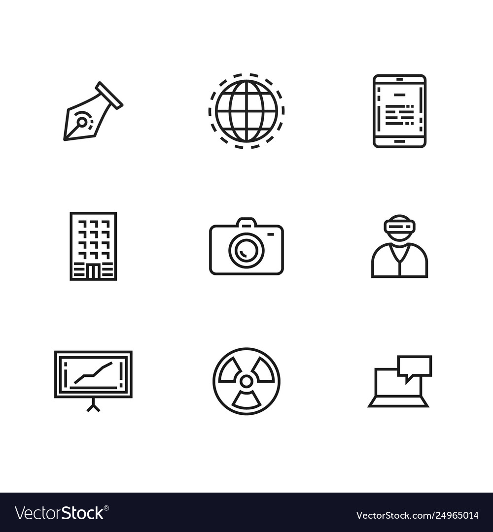 9 line icons set for web and user interface