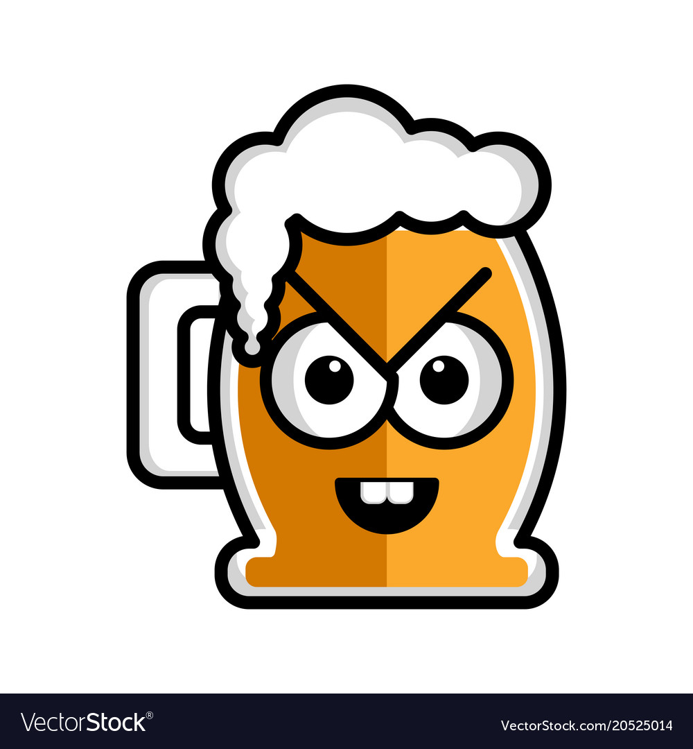 Angry beer cartoon character Royalty Free Vector Image