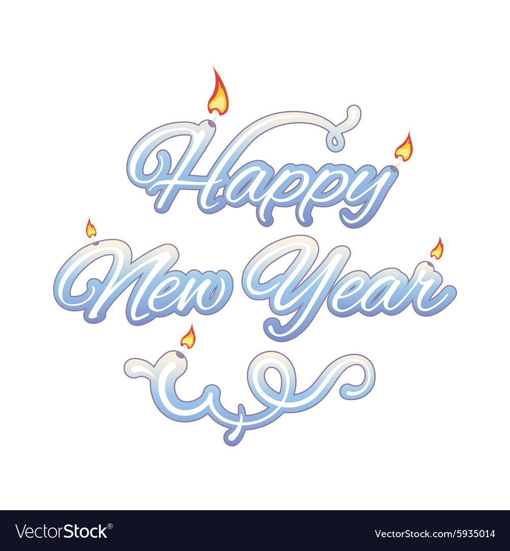 Happy new year isolated text