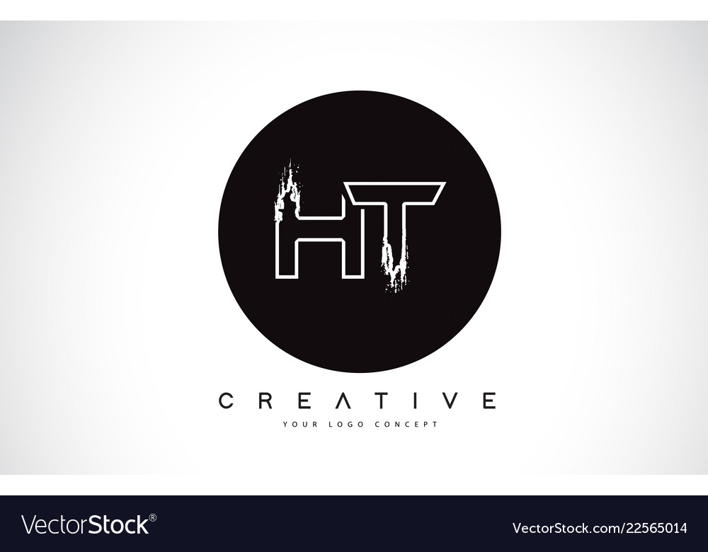 Ht modern leter logo design with black and white