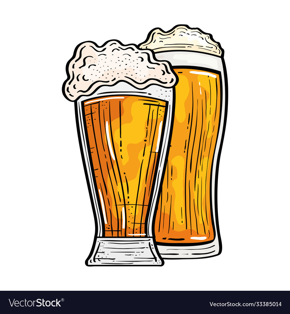 Isolated beer glasses design Royalty Free Vector Image